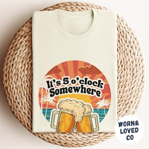 It’s Five O’clock Somewhere Shirt, Retro Jimmy Buffett In Memory Of Jimmy Buffett T-Shirt, Jimmy Buffett Fan Gift, Jimmy Buffett RIP Sweater