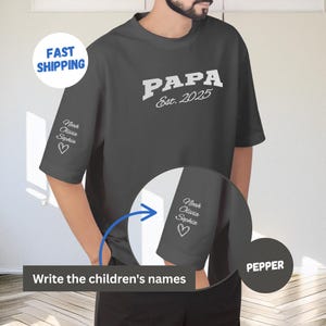 Personalized Dad Comfort Colors Shirt With Kids Names, Custom Papa T-Shirt, Personalized Fathers Day Gifts TShirt, Gift for Papa 2025 Tee
