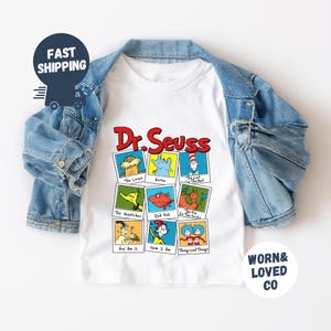 Shirt Dr Seuss, Reading Day T-shirt voor kinderen, Read Across peutershirt, Dr Seuss Day-sweater, Romper Reading Week, Cartoon T-shirt voor volwassenen