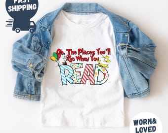 Reading Day Shirt, Dr Seuss Sweatshirt, Read Across Toddler T-Shirts, Dr. Seuss Day Tees for Kids, Reading Week Gifts, Cartoon Adult T-Shirt