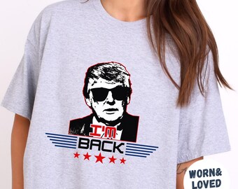 Maglietta "Sono tornato" di Donald Trump, maglietta Trump 45-47 MAGA, felpa Trump Is My President, felpa con cappuccio Make America Great Again, regali repubblicani