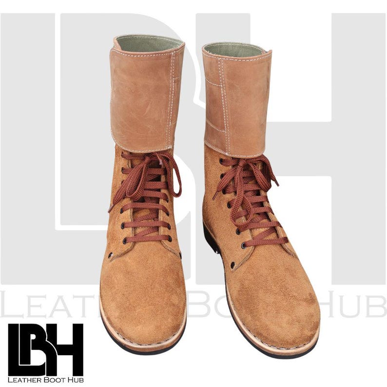 “Premium handcrafted suede leather boots with double buckle straps and lace-up design, rugged non-slip sole, stylish unisex fashion footwear for everyday or outdoor wear”