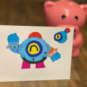 Brawl Stars handgemaakte kaart Nani & Peep - unieke fanart