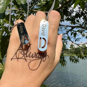 Collares de pareja personalizados con alfabetos y nombres, de acero inoxidable, con iniciales personalizadas, un regalo especial para parejas.