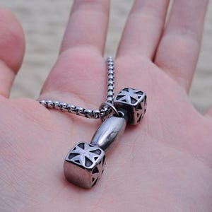 Dumbbell Pendant Necklaces, Weight Plate Pendant, Free Engraved Barbell Fitness Pendant, Workout Gift, Gift for Gym Lover, Jewelry Gift