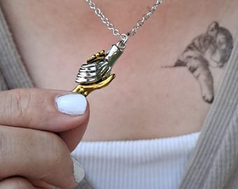 Magnetic Holding Hands Couple Necklaces, Matching Alloy Jewelry, Set of 2