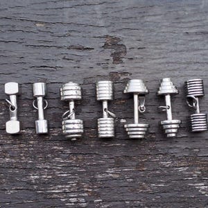9 Designs Dumbbell Pendant Necklaces, Weight Plate Pendant, Personalized Initial Barbell Fitness Pendant, Gift for Husband Father&#39;s Day