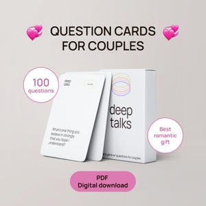 Jogo de cartas de conversação DEEP TALKS | Perguntas psicológicas para casais | Jogo quebra-gelo e conheça você | Melhor presente romântico