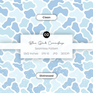 Blue Camouflage Design | Vector Camo Background | Digital Camouflage Pattern | Duck Hunting Camo | Old School Camouflage Background | EPS