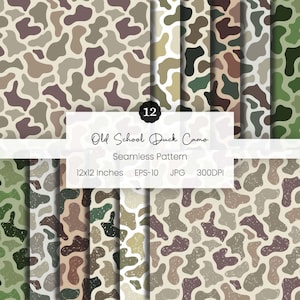 Naadloos patroon met old school eendcamouflage | Vintage jacht vectorcamouflage | Militaire bostextuur | Grunge en schone camouflage | Abstracte camouflage