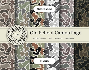 Camo Seamless Pattern | Duck Hunting Pattern | Digital Camouflage Background | Vector Military Camo Texture | Woodland | Desert Camo | EPS