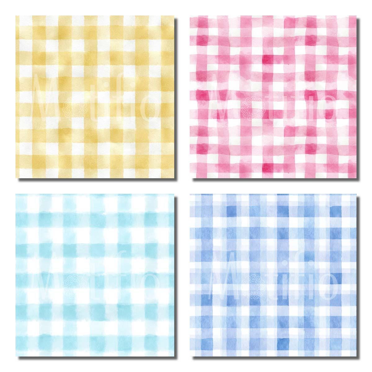 Watercolor Gingham Plaid Digital Paper | Seamless Gingham Pattern ...
