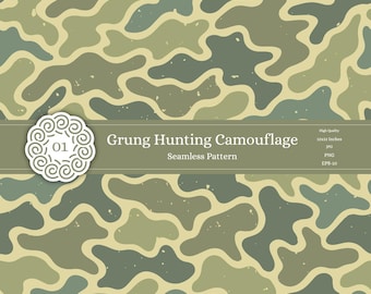 Vector Grunge Camouflage Design | Seamless Pattern | Digital Pattern | Old School Camo | Hunting Camouflage | Camouflage Background | EPS