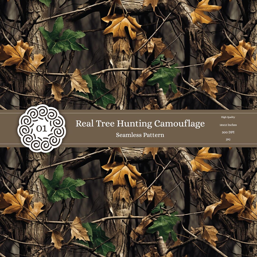 Oak Tree Hunting Camouflage | Seamless Pattern | Camouflage Background ...