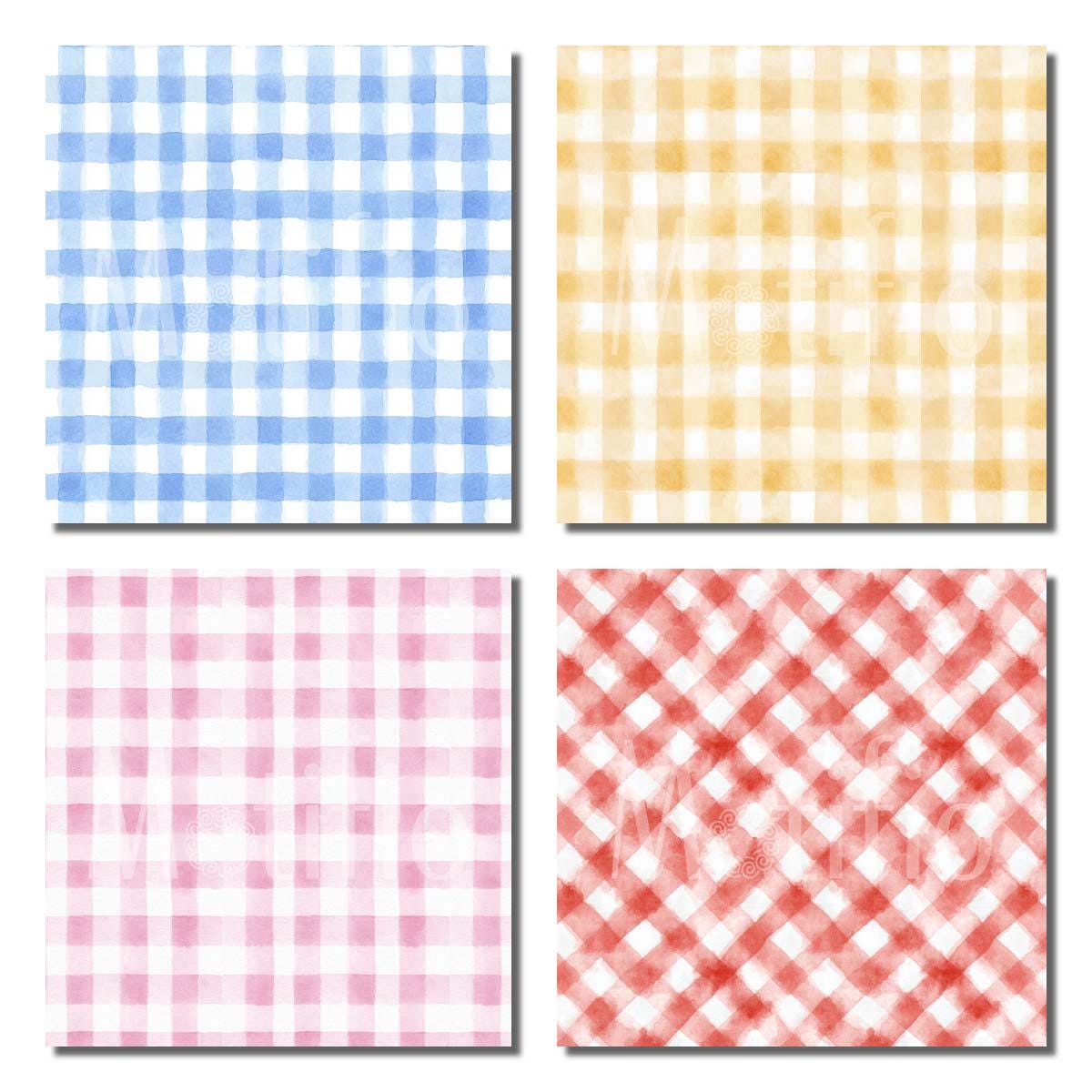 Watercolor Gingham Plaid Digital Paper | Seamless Gingham Pattern ...
