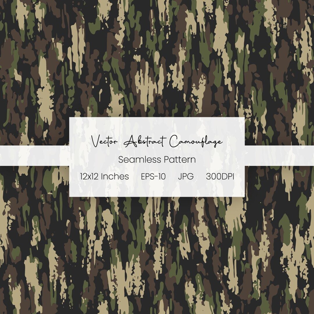 Abstract Camouflage Digital Paper | Vector Seamless Camo Pattern Bundle ...