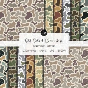 Camouflageontwerp met textuur | Oldschool-camouflage | Digitaal patroon | Naadloos patroon | Vector jachtcamouflage | Eendenjachtachtergrond