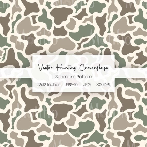 Digital Camouflage Seamless Pattern | Duck Hunting Camouflage Background | Old School Camo | Abstract Camouflage | Vector Camouflage Texture
