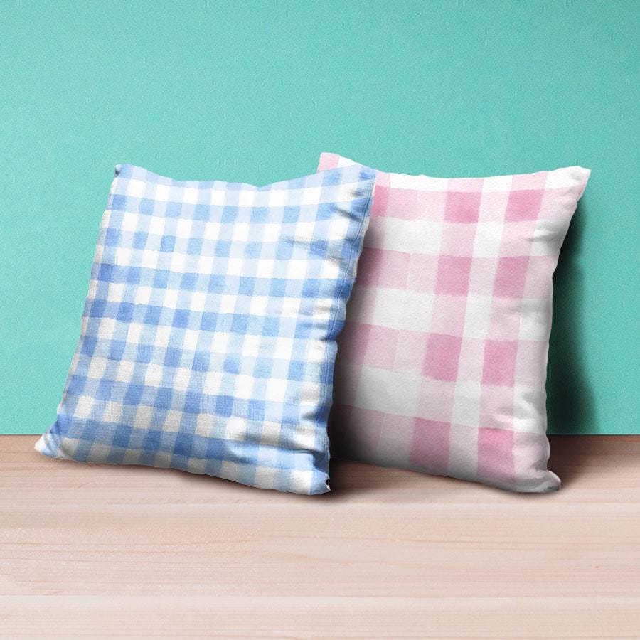 Watercolor Gingham Plaid Digital Paper | Seamless Gingham Pattern ...