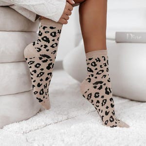 Panther Spots Socks: Woman&#39;s Unisex Cotton Blend, EU 37-41