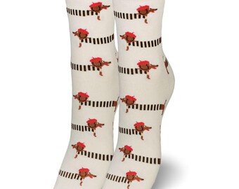 Calcetines de perro salchicha: calcetines unisex novedosos para mujer