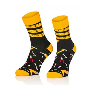 Handyman Tools Socks: Funny Mismatched Socks, Colorful Cotton Blend