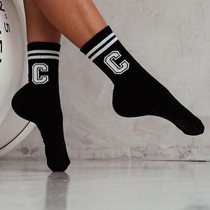 Letra C Classic Fashion Women Unisex Meias Opções, Meias, Meias Engraçadas, Meias Aconchegantes, Meias Malucas, Meias Coloridas, Ideia de Presente, Presente Perfeito