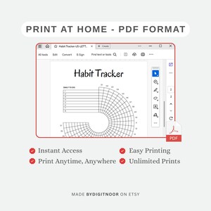 Circle Habit Tracker Printable: Monthly Goal Planner (PDF) image 5