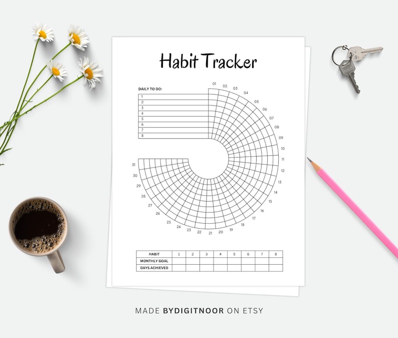Circle Habit Tracker Printable: Monthly Goal Planner (PDF) image 6