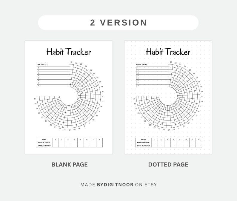 Circle Habit Tracker Printable: Monthly Goal Planner (PDF) image 2