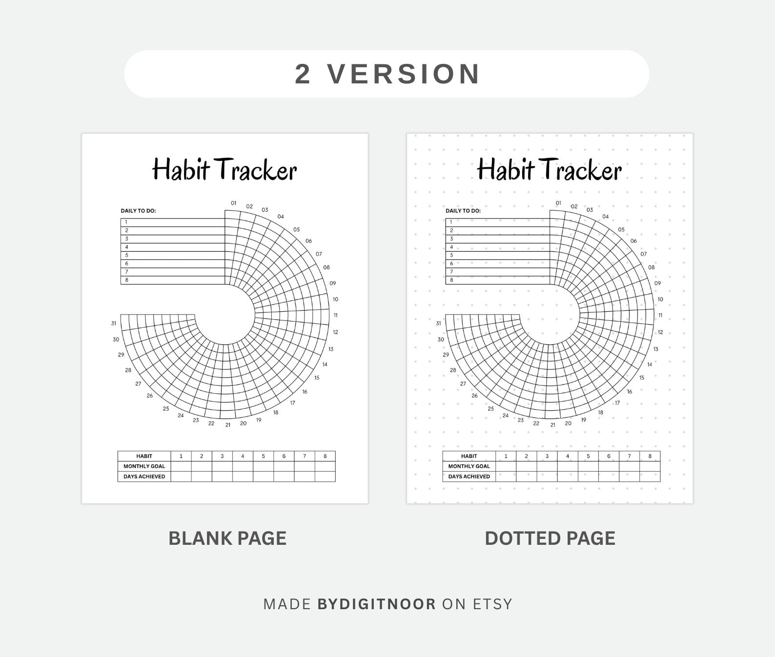 Circle Habit Tracker Printable: Monthly Goal Planner (PDF) - Etsy