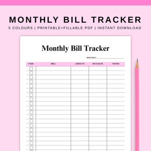 Monatlicher Rechnungs-Tracker zum Ausdrucken - Ultimativer Budgetplaner & Ausgaben-Tracker PDF. Checkliste für digitale Sicherheit. Zahlungs Organizer PDF Download