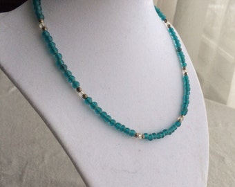 Blue Glass Beaded Necklace