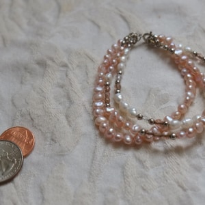 Pink & Cream Fresh Water Pearl Bracelet