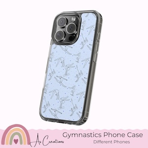 Gymnastics Pattern Clear Case | Gymnast Phone Case, Tumbling Design