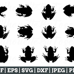 Frog Svg, Frog Cut File, Frogs Silhouette, Frog Vector, Frog Cut File, Jpeg, Png