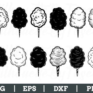 Zuckerwatte-Svg, Zuckerwatte-Silhouette, umrissener Zuckerwatte-Vektorgrafik, Dxf, Png