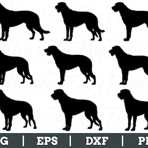 Irish Wolfhound Dog Svg, Irish Wolfhound Dog Silhouette, Wolfhound Dog Vector, Dxf, Png