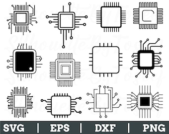 Circuit Board Svg, Circuit Board Silhouette, Circuit Board Vector, Dxf, Png