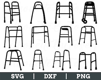 Medische Walker Svg, Walker silhouet, Walker gesneden bestand, Walker Dxf, png