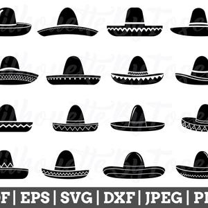 Sombrero Svg, Sombrero Cut File, Sombrero Silhouette, Sombrero Vector, Sombrero Dxf, Jpeg, Png