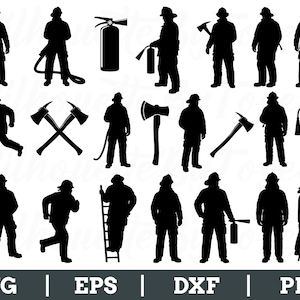 Brandweerman Svg, brandweerman silhouet, brandweerman gesneden bestand, brandweerman Dxf, png