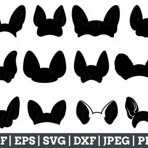Cartoon Dog Ear Svg, Dog Ear Cut File, Dog Ear Silhouette, Dog Ear Vector, Jpeg, Png