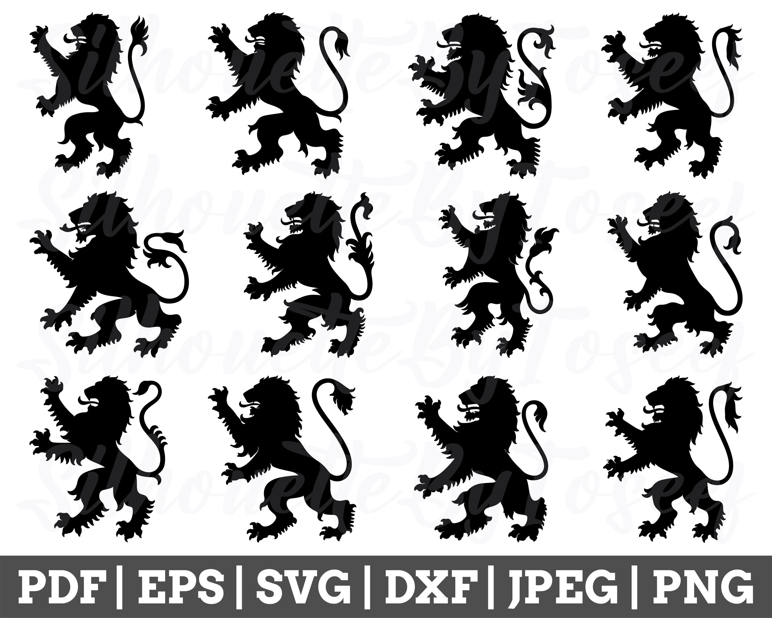 紋章ライオン SVG、紋章ライオン カット ファイル、紋章ライオン