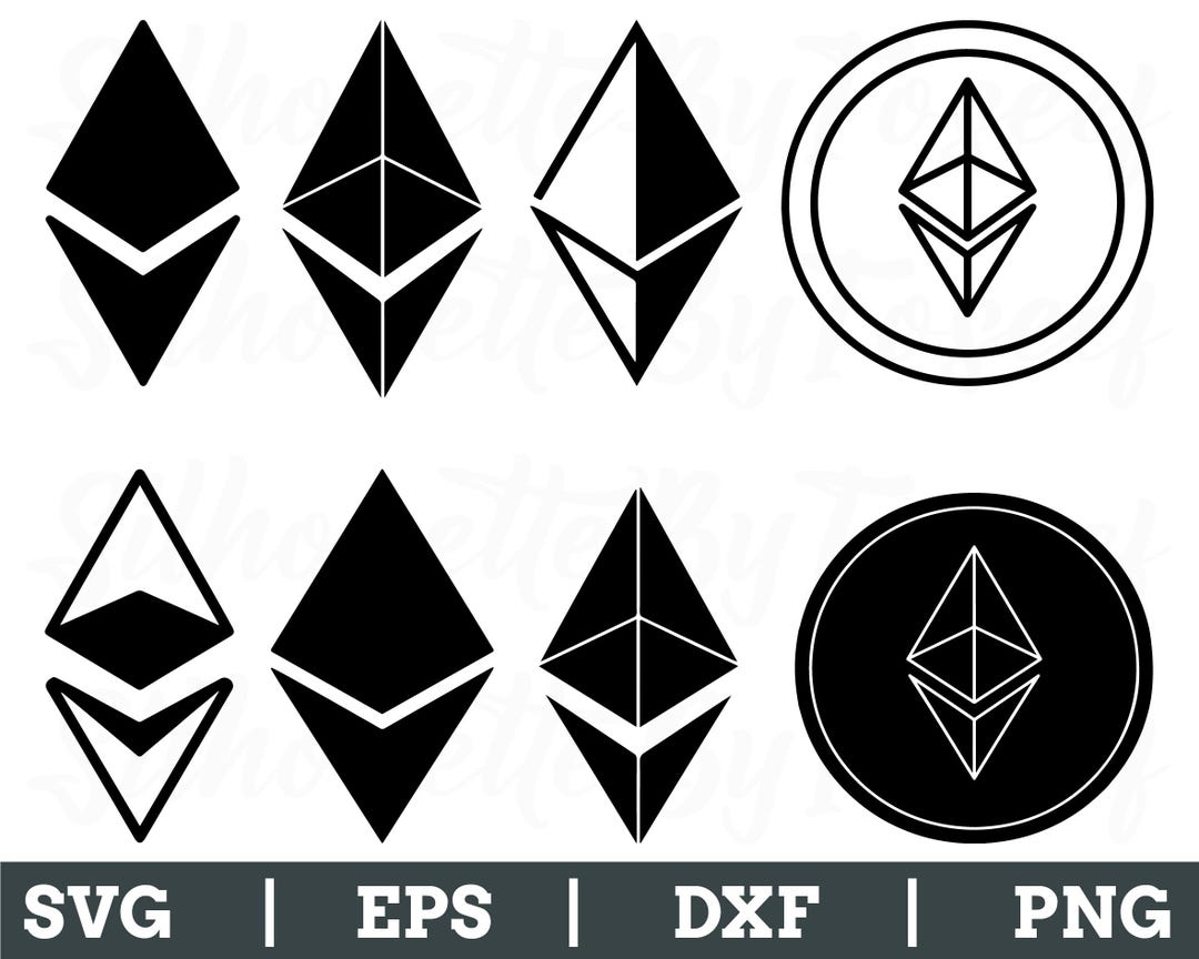 イーサリアムアイコンSVG、イーサリアムシンボルシルエット、暗号通貨、デジタル通貨ベクター、DXF、PNG - Etsy 日本