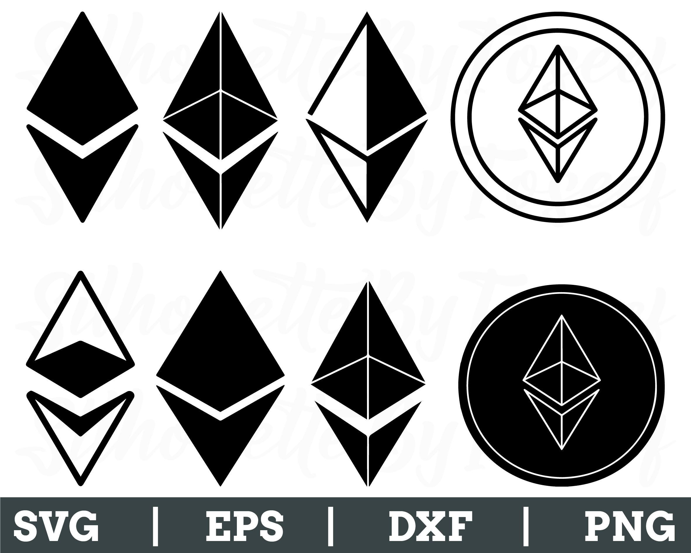 イーサリアムアイコンSVG、イーサリアムシンボルシルエット、暗号通貨、デジタル通貨ベクター、DXF、PNG - Etsy 日本