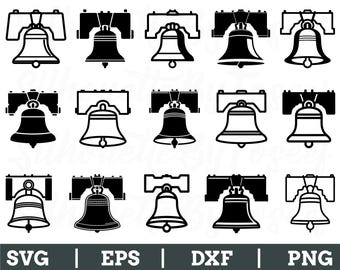 Liberty Bell Svg, Liberty Bell Vector, Liberty Bell Silhouette, Outlined Liberty Bell Dxf, Png
