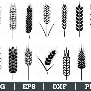 Wheat Svg, Wheat Vector, Wheat Silhouette, Wheat Icon Dxf, Png