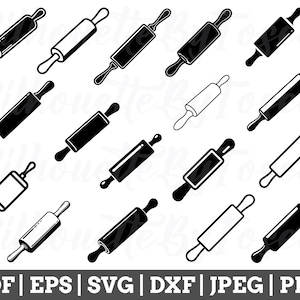 Rolling Pin Pin Svg, Rolling Pin Cut File, Rolling Pin Vector, Rolling Pin Dxf, Jpeg, Png