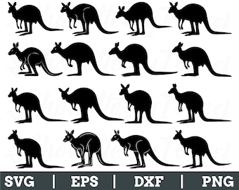 Känguru SVG, Känguru Vektor, Känguru Silhouette, Känguru Dxf, Png